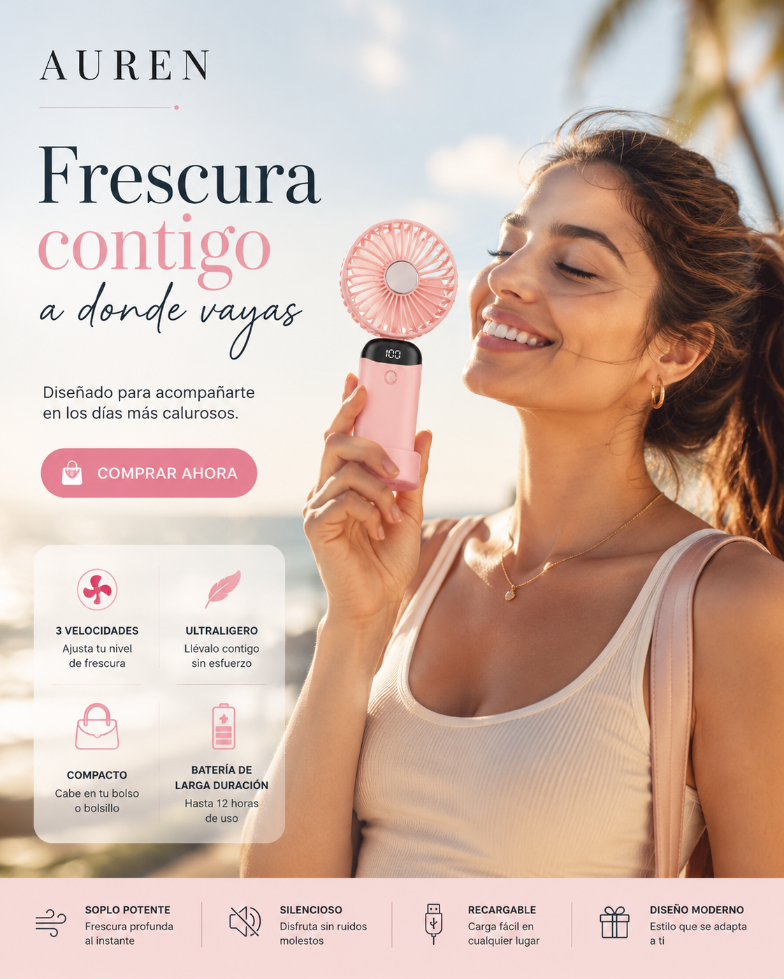Mini Air — Ventilador Portátil con Soporte para Celular