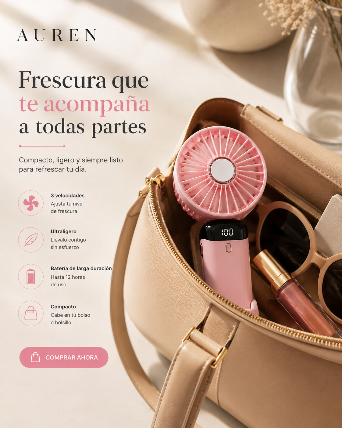 Mini Air — Ventilador Portátil con Soporte para Celular